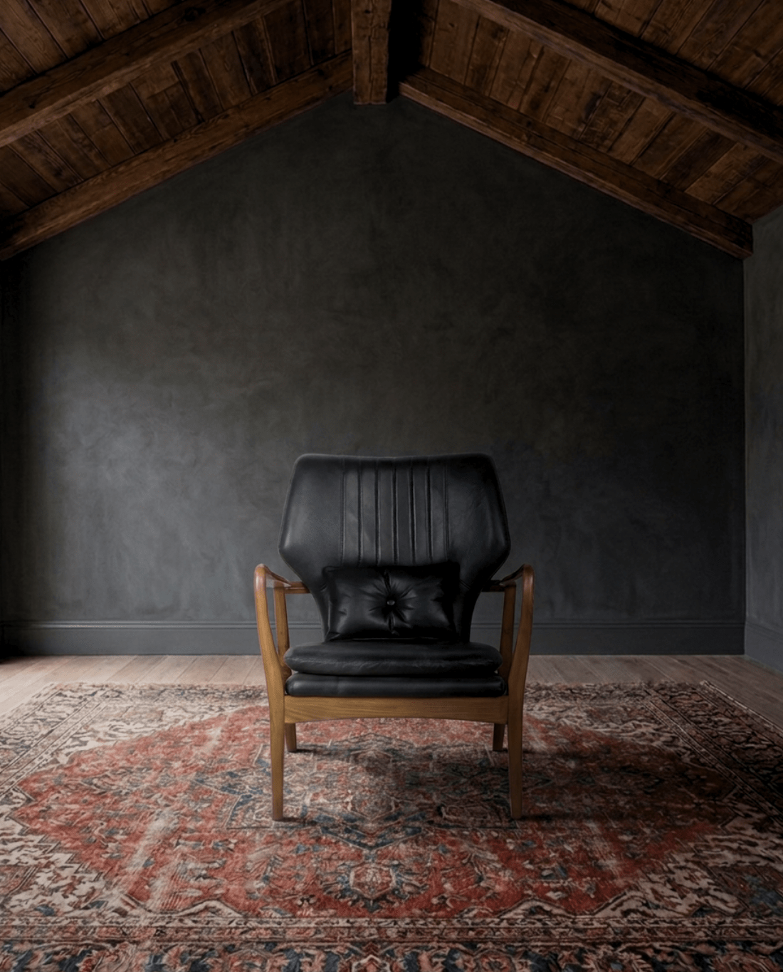 Gustav Black Leather Chair - Lounge Chairs - Hello Norden