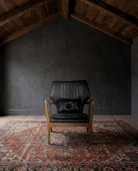 Gustav Black Leather Chair - Lounge Chairs - Hello Norden