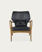 Gustav Black Leather Chair - Lounge Chairs - Hello Norden