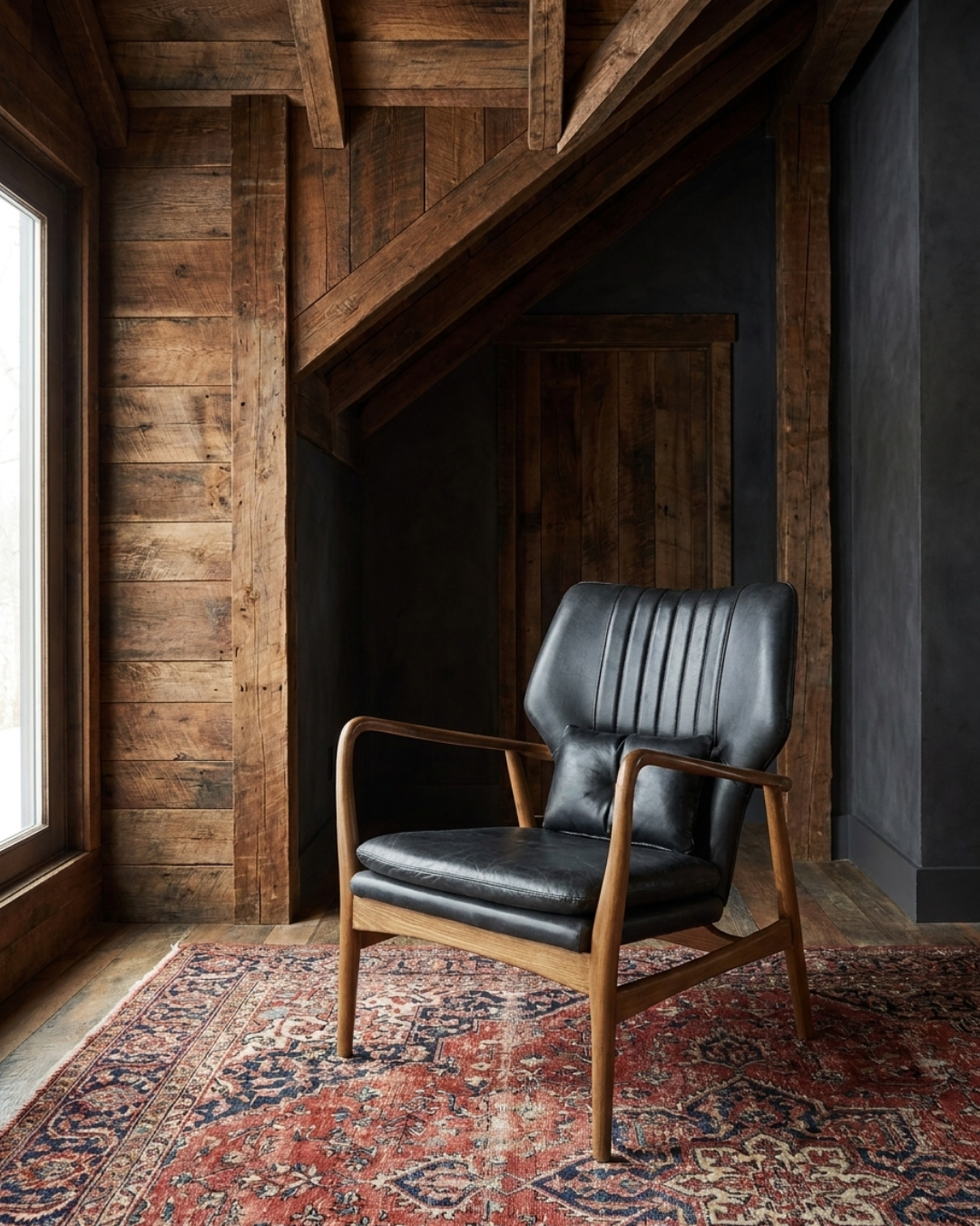 Gustav Black Leather Chair - Lounge Chairs - Hello Norden
