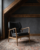 Gustav Black Leather Chair - Lounge Chairs - Hello Norden