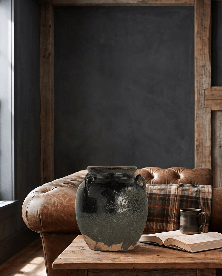 Skadi Vintage Glazed Handle Pot - Planters & Pots - Hello Norden