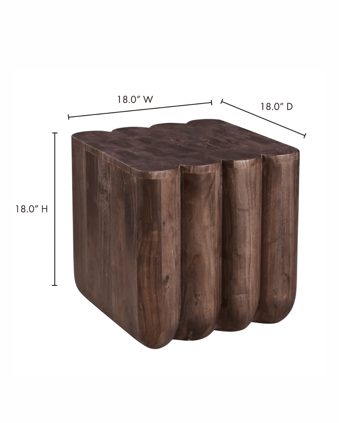 Bo Walnut Fluted End Table - Side Table - Hello Norden