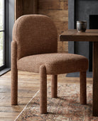 dining room furniture modern mountain tweed fabric dining chair Hello Norden - Bodvar Dining Chair, styled in a modern rustic room