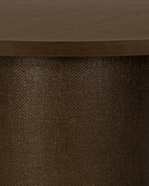 dining room furniture modern mountain top: oak veneer over engineered wood dining table Hello Norden - Tor Round Dining Table Dark, detail view