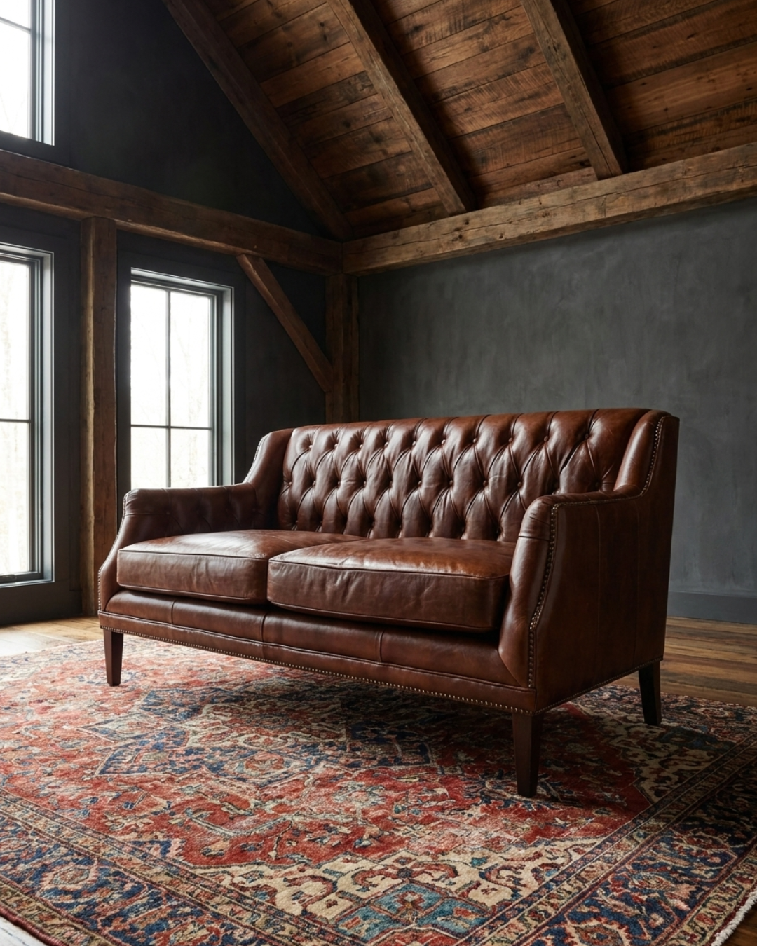Alma Leather Chesterfield Loveseat - Sofas & Sectionals - Hello Norden