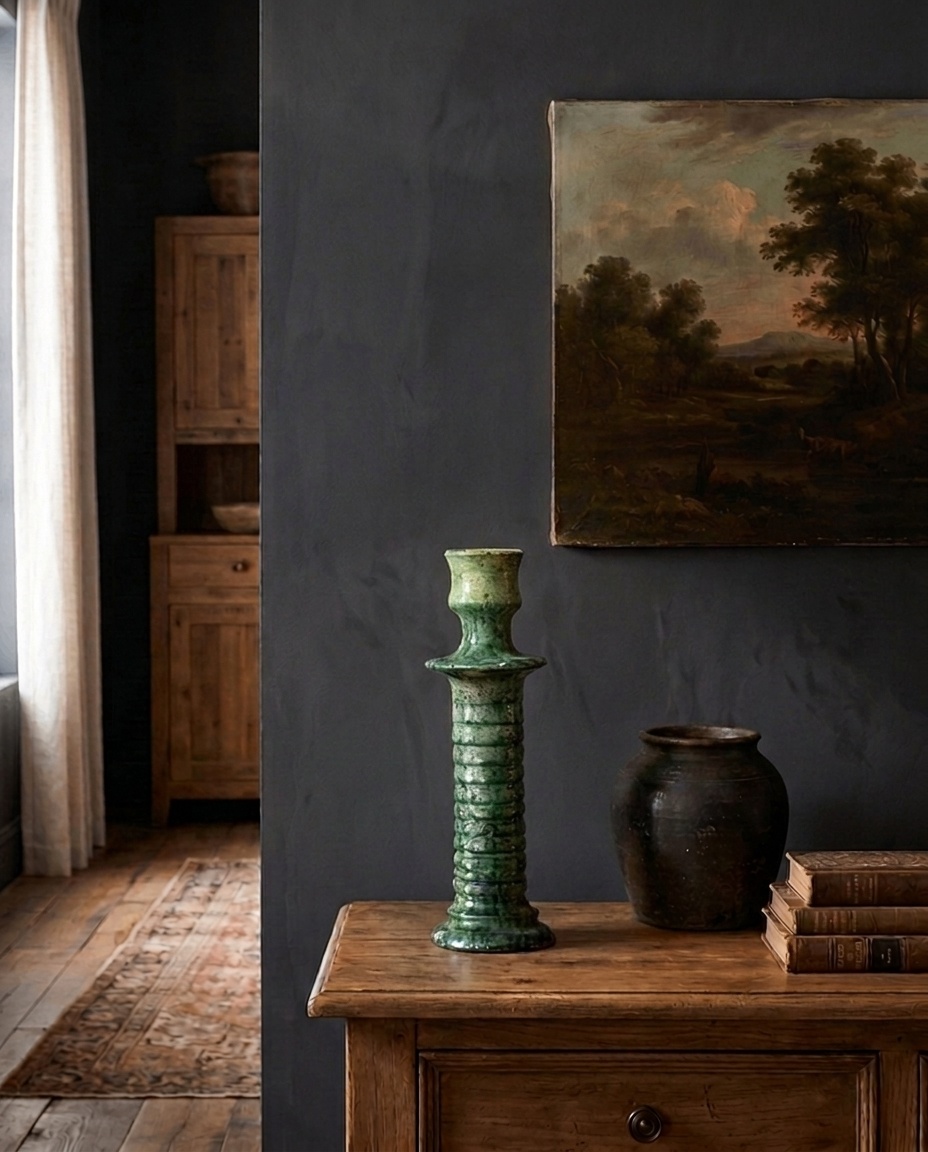 Tamegroute Green Brut Candle Stand - Candle Holders - Hello Norden