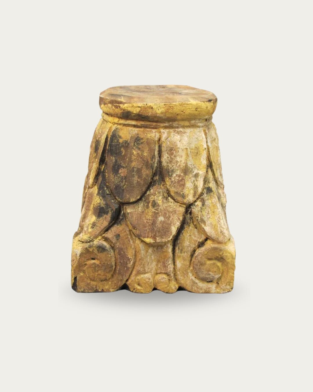 Carved Pillar Base - Sculptures - Hello Norden