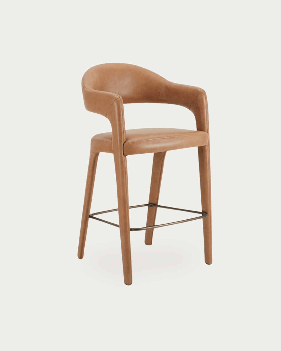 Casper Leather Bar Stool - Bar Stools - Hello Norden