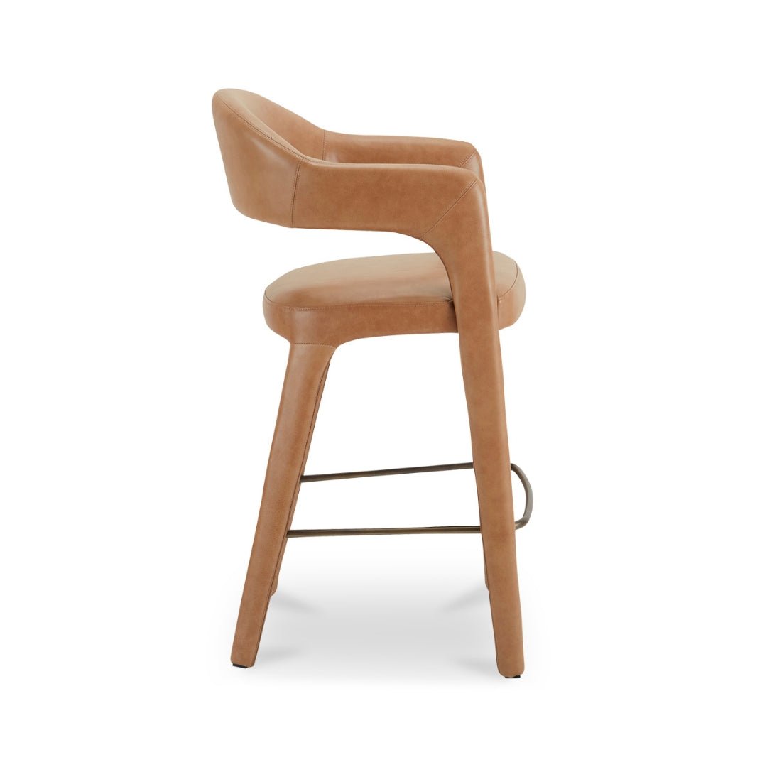 Casper Leather Bar Stool - Bar Stools - Hello Norden