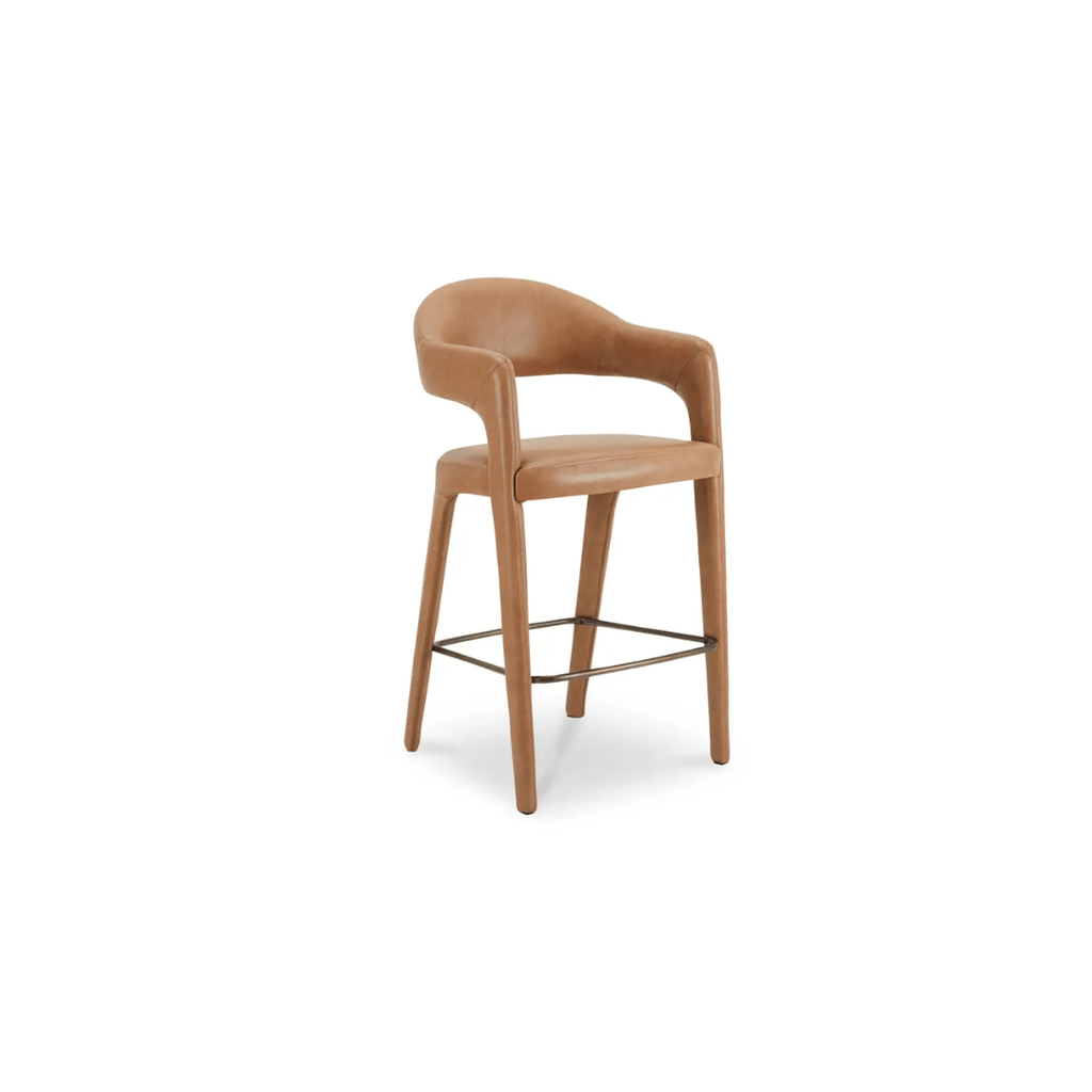 Casper Leather Bar Stool - Bar Stools - Hello Norden