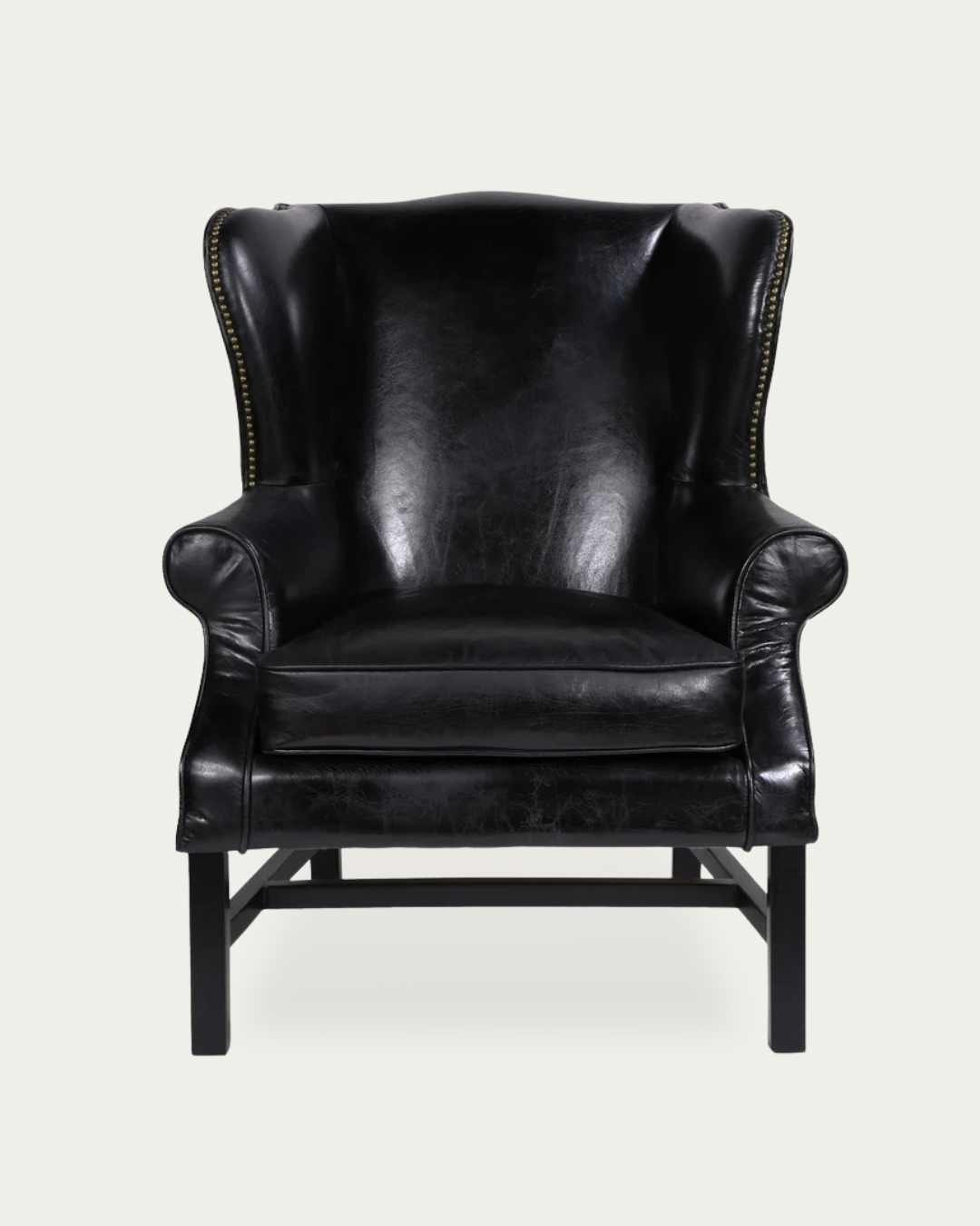 Holmes Wingback Leather Chair - Lounge Chairs - Hello Norden