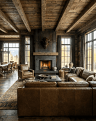 custom furniture leather sectional performance fabric Hello Norden modern mountain living room Wilhelm