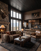 modern mountain Dag Lounge Chair Hello Norden, shown in a rustic modern room