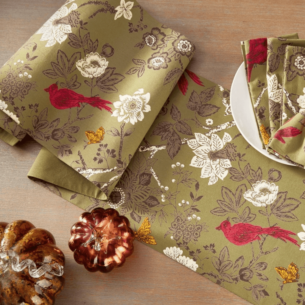 Dagfin Green Toile Cloth Napkin - Table Linens - Hello Norden