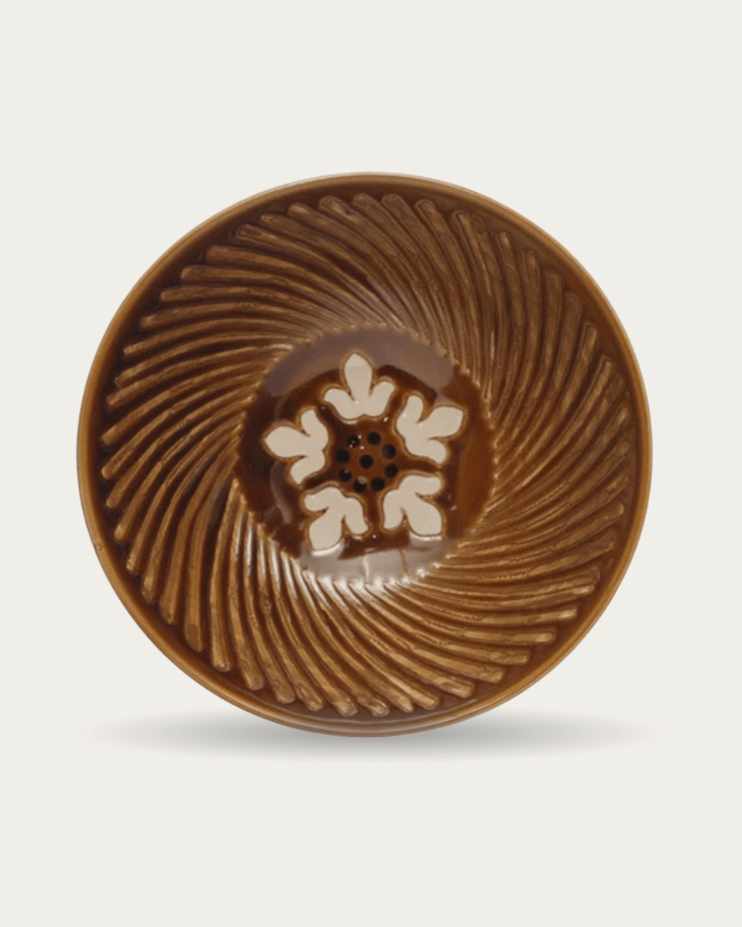 Dagny Brown Hand - Painted Serving Bowl - Bowls - Hello Norden