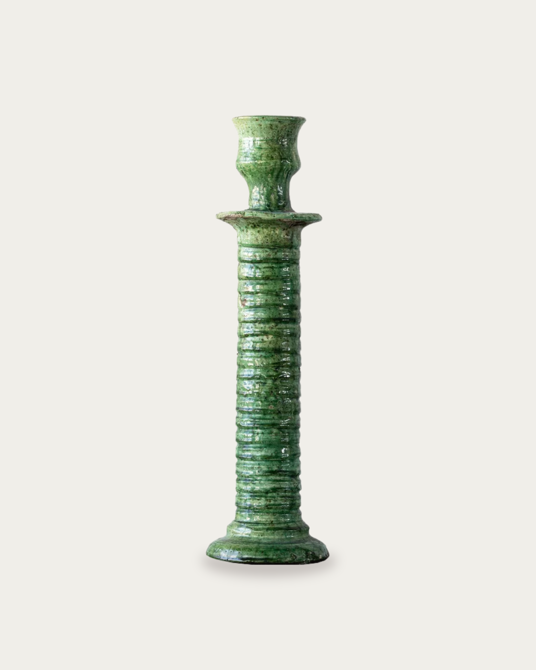 Tamegroute Green Brut Candle Stand - Candle Holders - Hello Norden