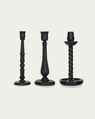 Sanna Carved Wood Taper Holders - Candle Holders - Hello Norden