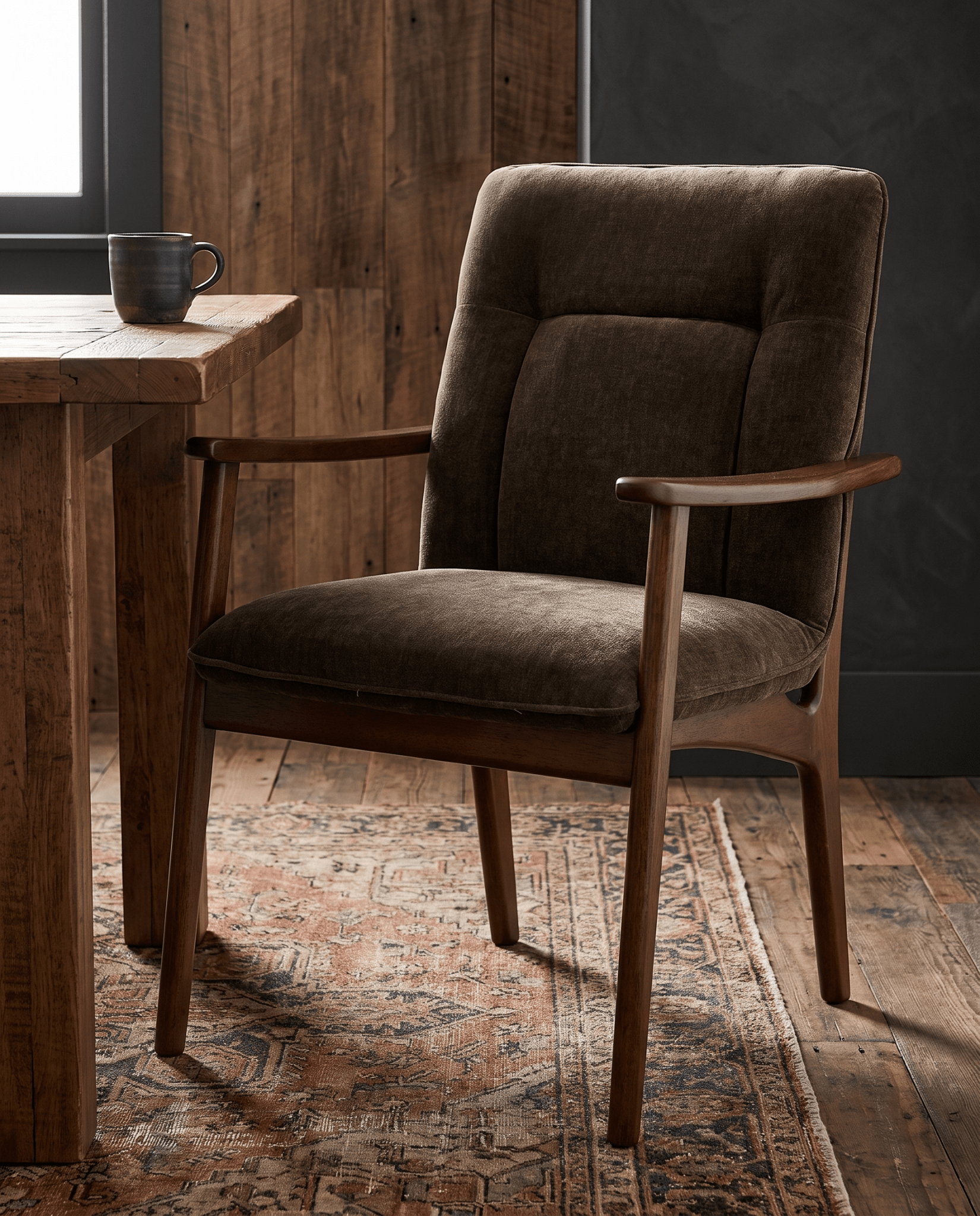 dining room furniture modern mountain dining chair Hello Norden - Eldrid Dining Chair, styled in a modern rustic room