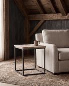 living room furniture modern mountain side table Hello Norden - Elin Side Table, styled in a modern rustic room
