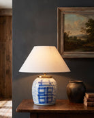living room furniture modern mountain  table lamp Hello Norden - Ellisiv Pot Table Lamp, styled in a modern rustic room