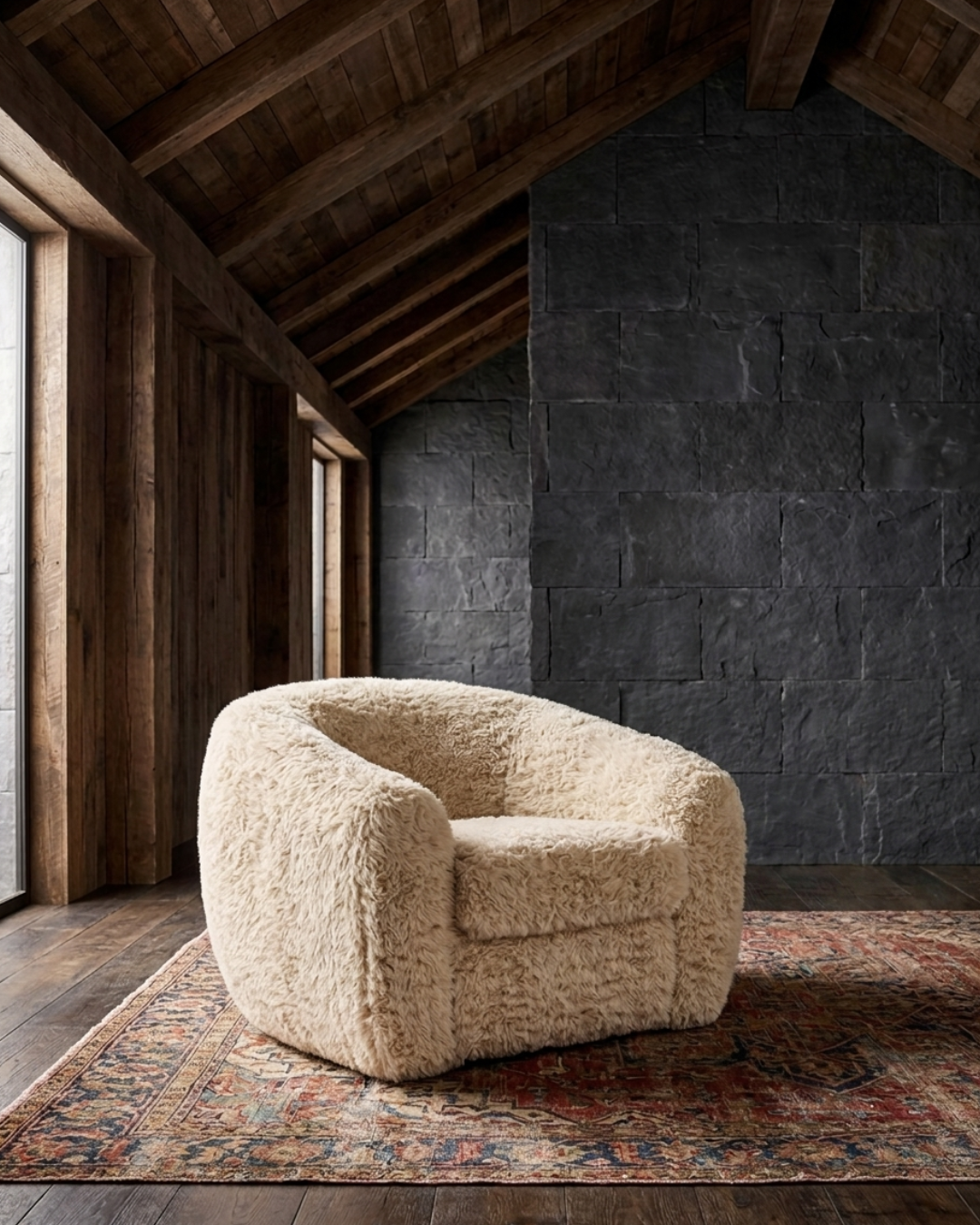 Elina Fur Accent Chair - Lounge Chairs - Hello Norden