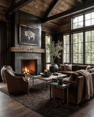 modern mountain Finch Sofa Hello Norden, shown in a rustic modern room