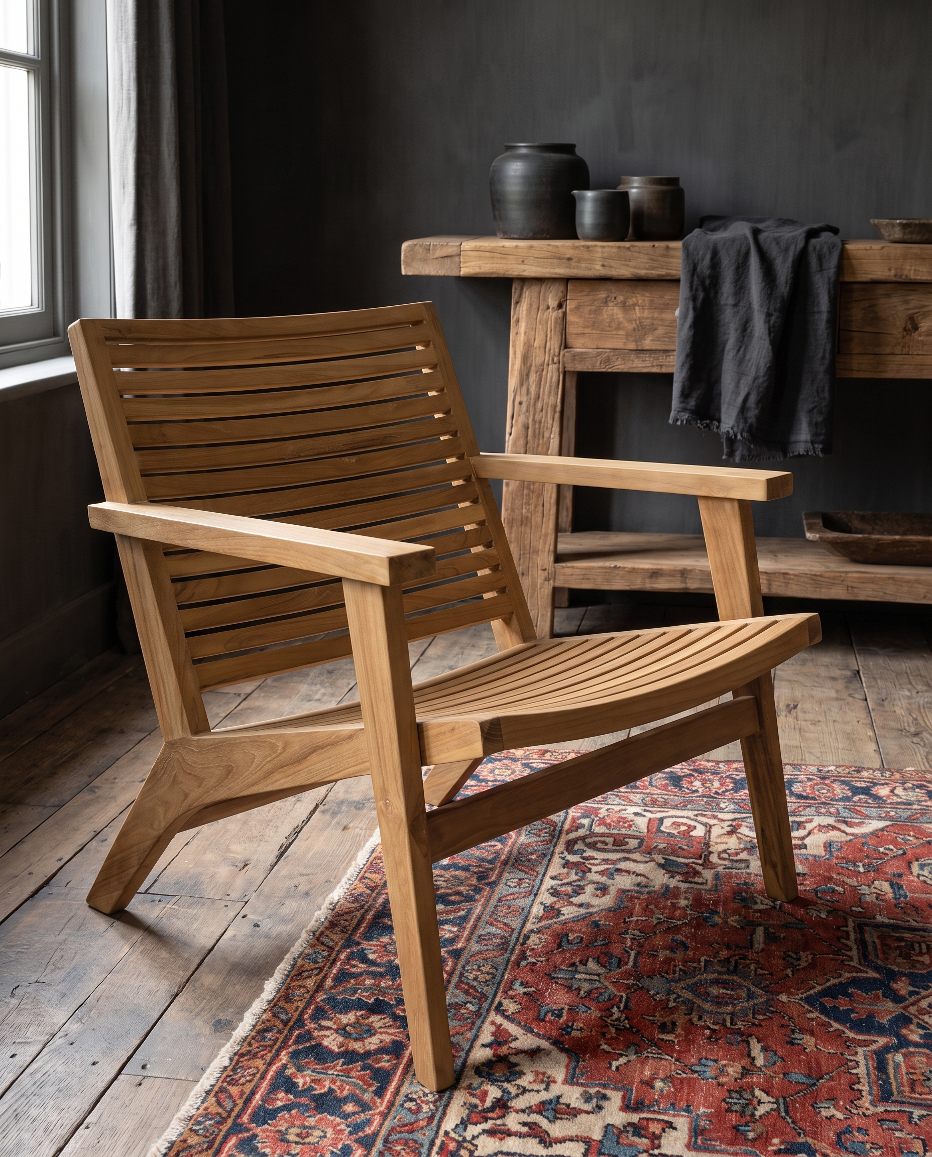 living room furniture modern mountain chair Hello Norden - Freydis Garden Chair, styled in a modern rustic room