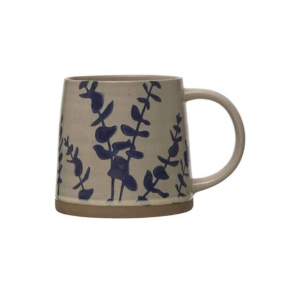 Gala Botanical Hand-Stamped Stoneware Mug - Glassware & Mugs - Hello Norden