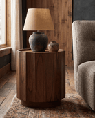 living room furniture modern mountain side table Hello Norden - Gisli Side Table, styled in a modern rustic room