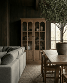 Linnus bookcase reclaimed pine wood bleached bare glass door tall cabinet Hello Norden