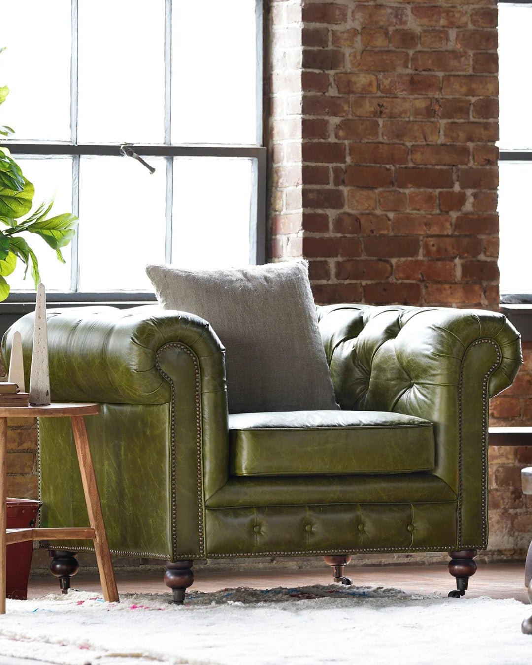 Fenris Leather Chesterfield Chair - Lounge Chairs - Hello Norden