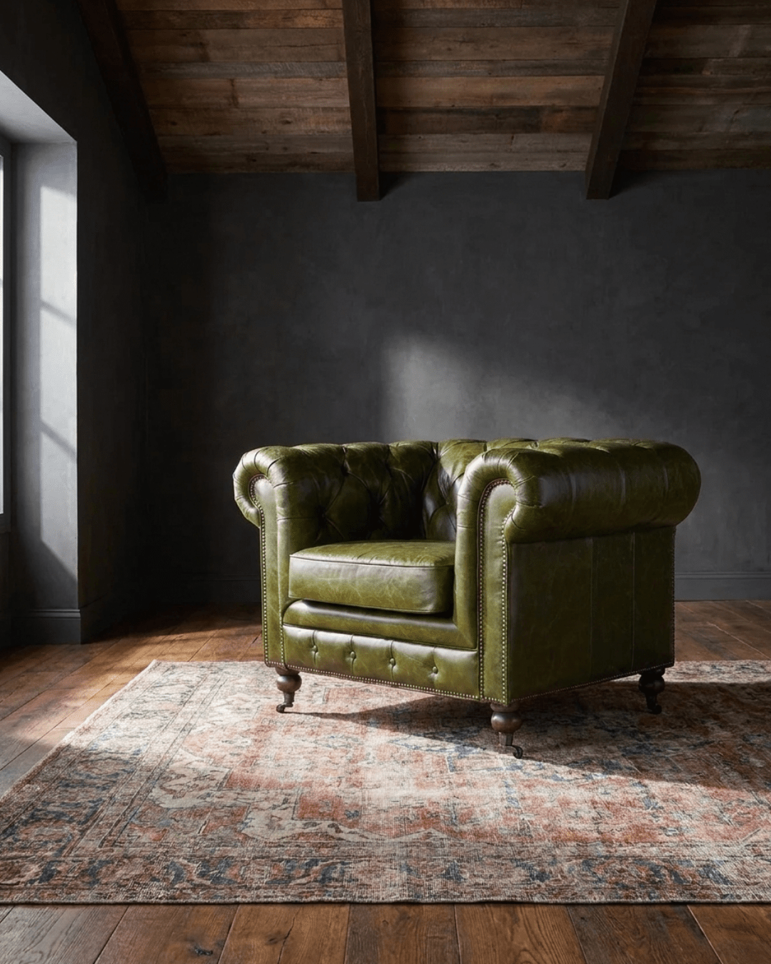 Fenris Leather Chesterfield Chair - Lounge Chairs - Hello Norden