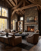 modern mountain Greger Bookcase Hello Norden, shown in a rustic modern room