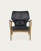 Gustav Black Leather Chair - Arm Chairs - Hello Norden
