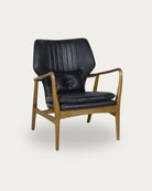 Gustav Black Leather Chair - Arm Chairs - Hello Norden