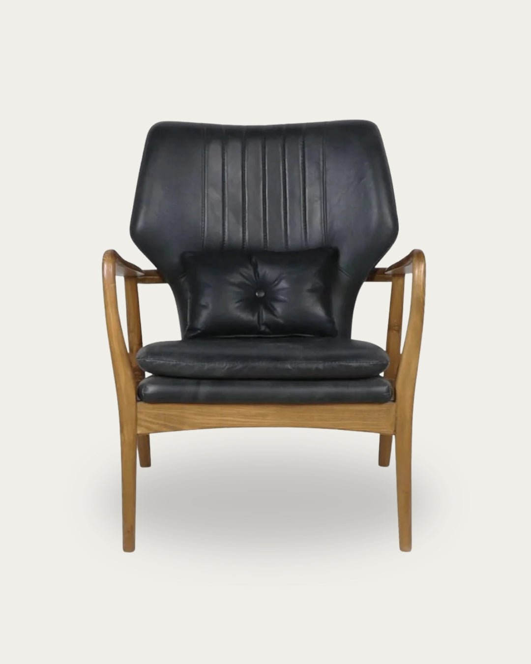 Gustav Black Leather Chair - Arm Chairs - Hello Norden