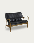 Gustav Black Leather Loveseat - Loveseat - Hello Norden