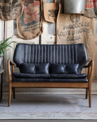 Gustav Black Leather Loveseat - Loveseat - Hello Norden