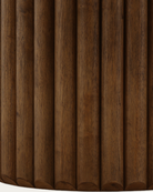 dining room furniture modern mountain rubber wood and oak veneer dining table Hello Norden - Haldis Round Dining Table, detail view