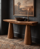 living room furniture modern mountain console Hello Norden - Haldo Console Table, styled in a modern rustic room