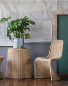 Hansel Panton Curved Accent Chair in Rattan Weave - Dining Chairs - Hello Norden