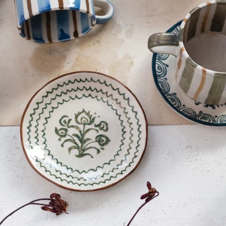 Hekla Floral Hand-Painted Stoneware Plate - Dinnerware - Hello Norden