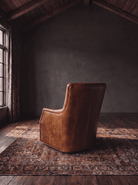 Helge Swivel Chair leather swivel chair back side view - Hello Norden custom made-to-order furniture