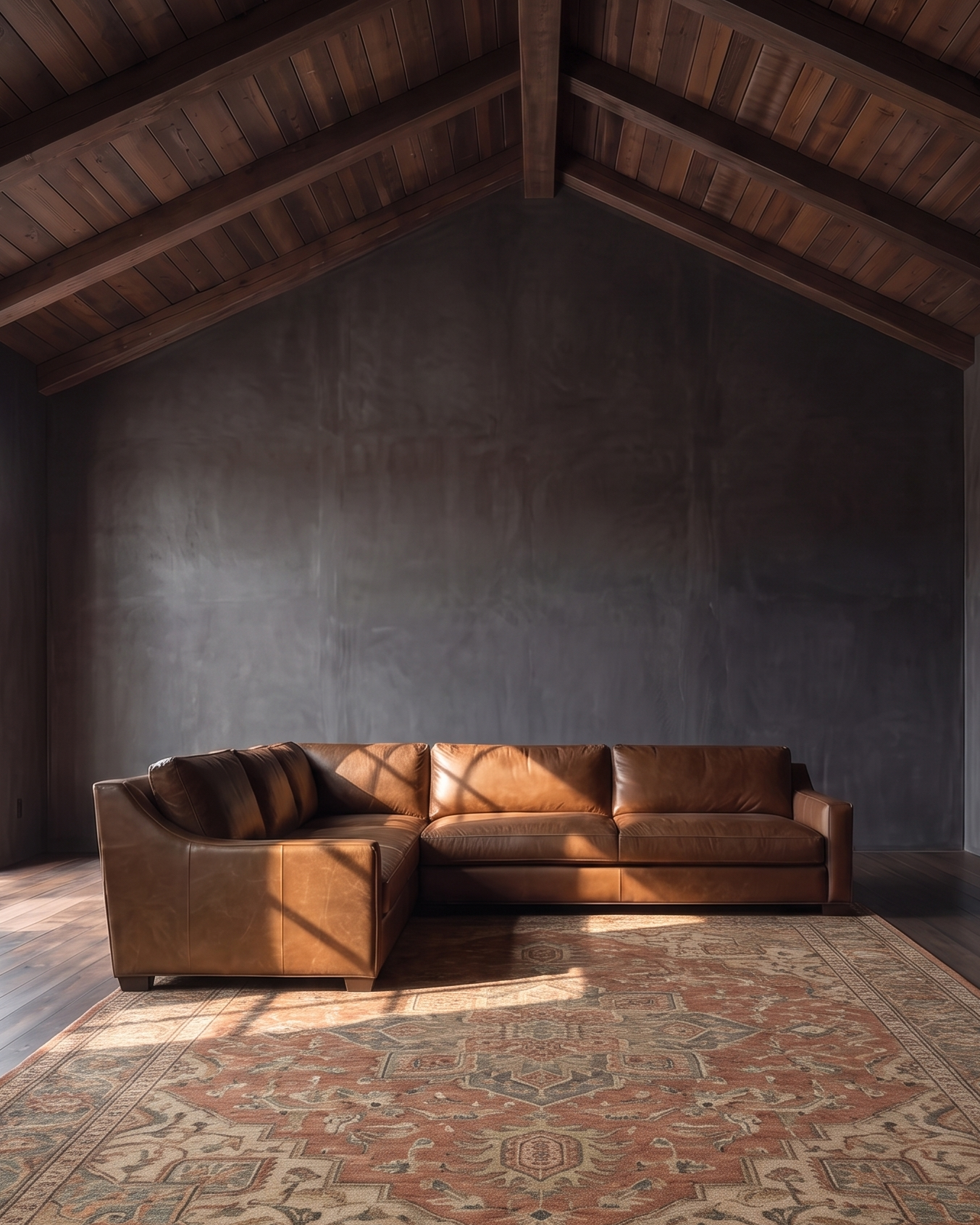 Leather sectional custom living room furniture brown black leather caramel velvet