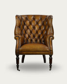 Hilda Brown Leather Tufted Chair - Arm Chairs - Hello Norden