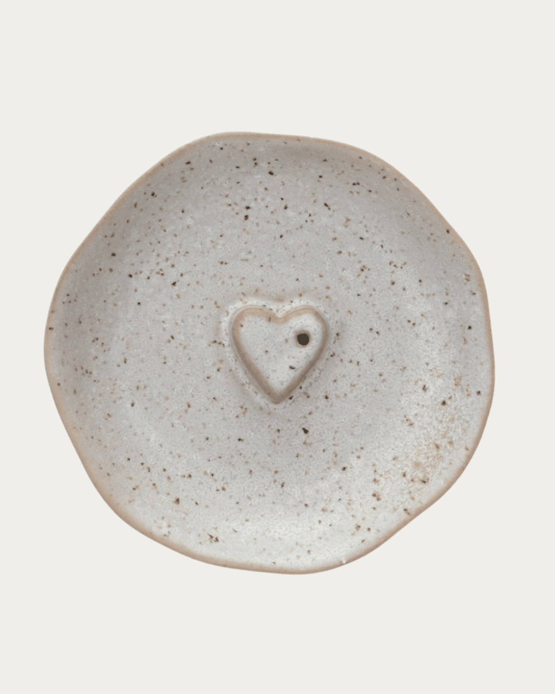 Hjarta Stoneware Incense Holder With Embossed Heart - Decorative Objects - Hello Norden