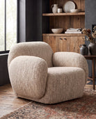 modern mountain Hugo Lounge Chair Hello Norden, shown in a rustic modern room