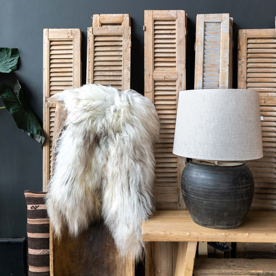 Icelandic Sheepskin Throw Rug - Natural Grey