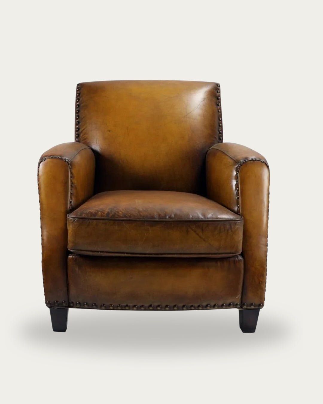Igor Brown Leather Club Chair - Arm Chairs - Hello Norden